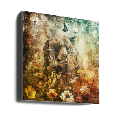 Wandbild Blumen Tiere Vintage-Kunst Illustration 06