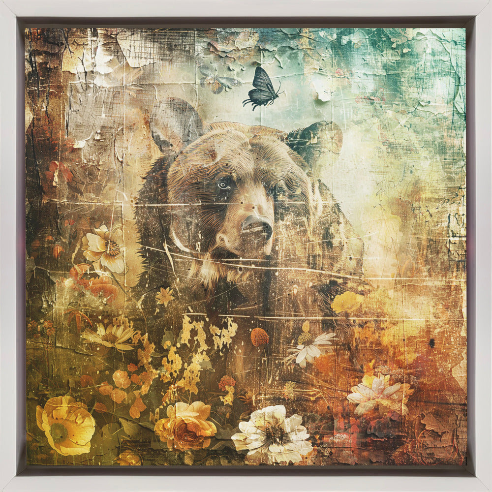 Wandbild Blumen Tiere Vintage-Kunst Illustration 06