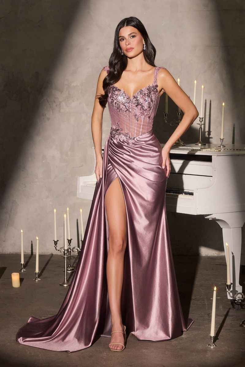 shimmering off-the-shoulder dress