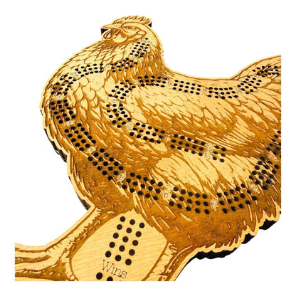 Chicken Cribbage Board-Rustic Farmhouse Wooden Game