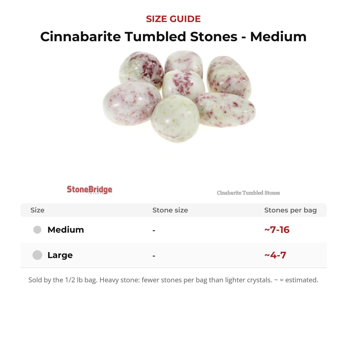 Cinnabarite Tumbled Stones - Medium