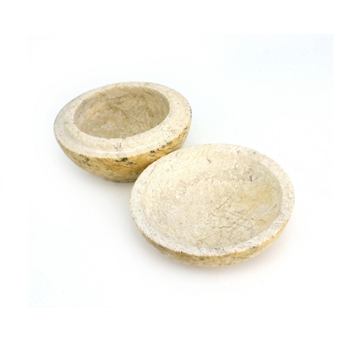 Soapstone Trinket Box - Round Top Varnished 3"
