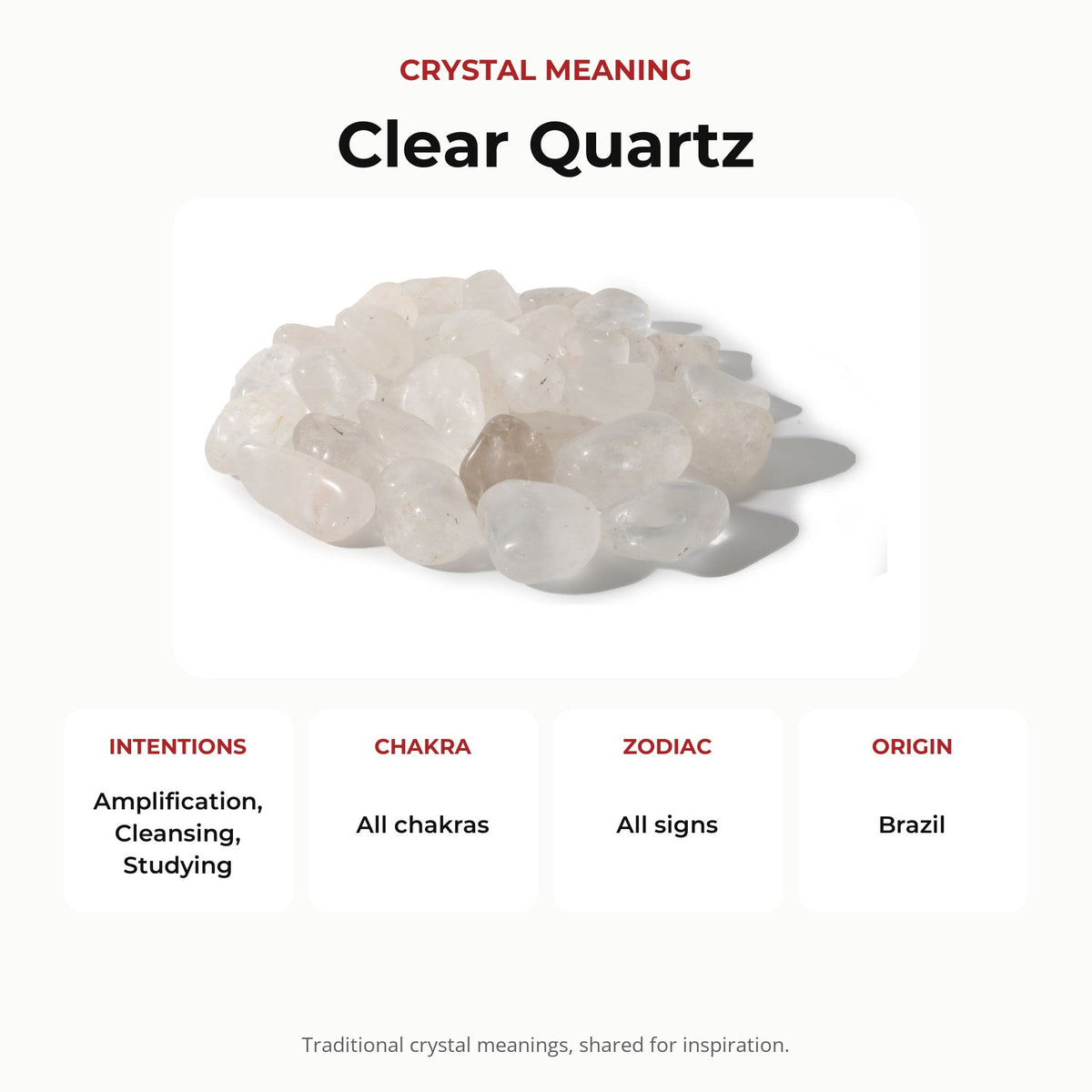 Clear Quartz B Tumbled Stones