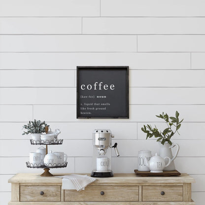 Coffee Noun Wood Sign - AURABAGS SHOP