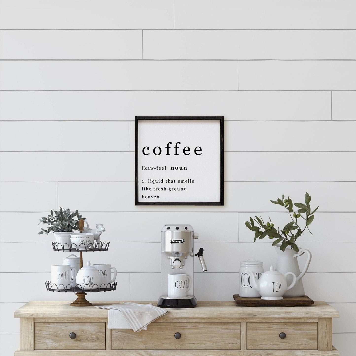 Coffee Noun Wood Sign - AURABAGS SHOP