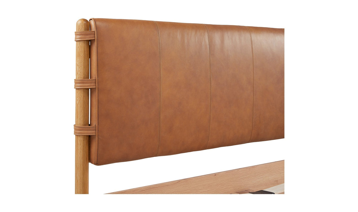 Colin Top-Grain Leather Bed with Matching Nightstand and Dresser