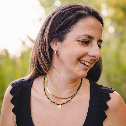 DEMETER | Collier en Malachite avec pendentif arbre de vie