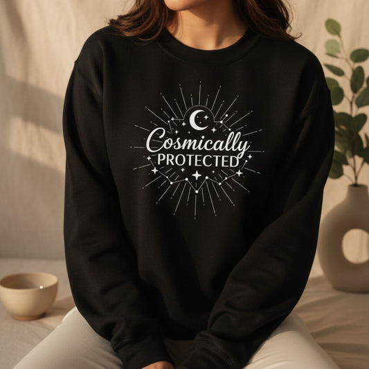 Cosmically Protected Sweatshirt | Celestial Crewneck for Women | Spiritual Gift