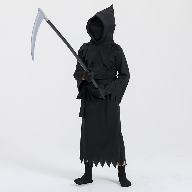 Children's Grim Reaper Halloween Costume – Hooded Cosplay Outfit for Boys & Girls