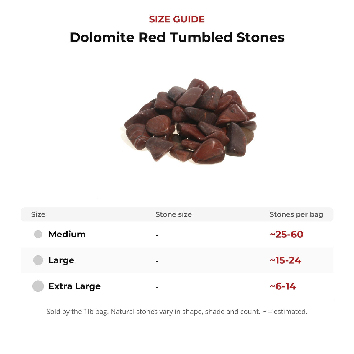 Dolomite Red Tumbled Stones