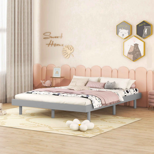 Modern Full Floating Platform Bed Frame Grey (United States Delivery Only)