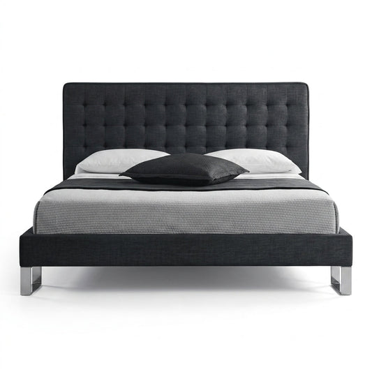 Edmonton Contemporary Graphite Tufted Bed