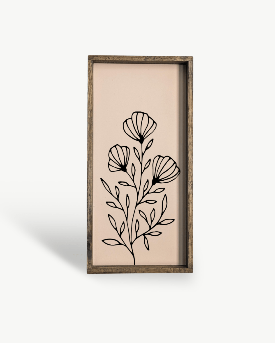 Flower Bouquet Wood Sign - AURABAGS SHOP