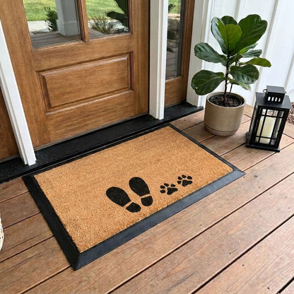 foot + paw rectangular doormat set