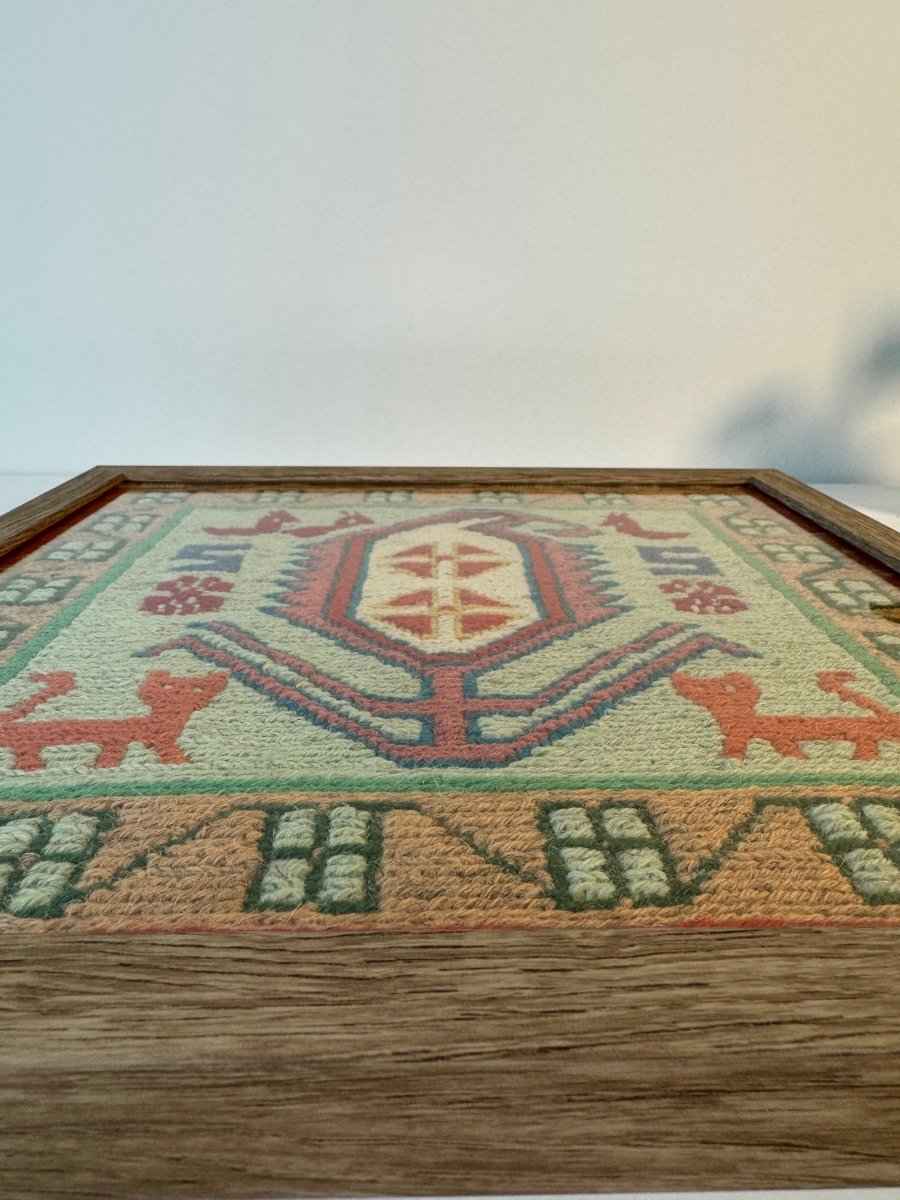 Framed Azerbaijan Kilim 12" x 12"