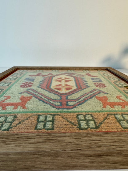 Gerahmter Aserbaidschan Kilim 12" x 12"