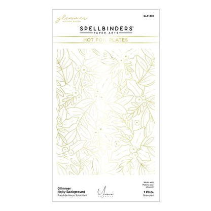 Glimmer Holly Background Hot Foil Plate from the De-Light-Ful Christmas Collection by Yana Smakula