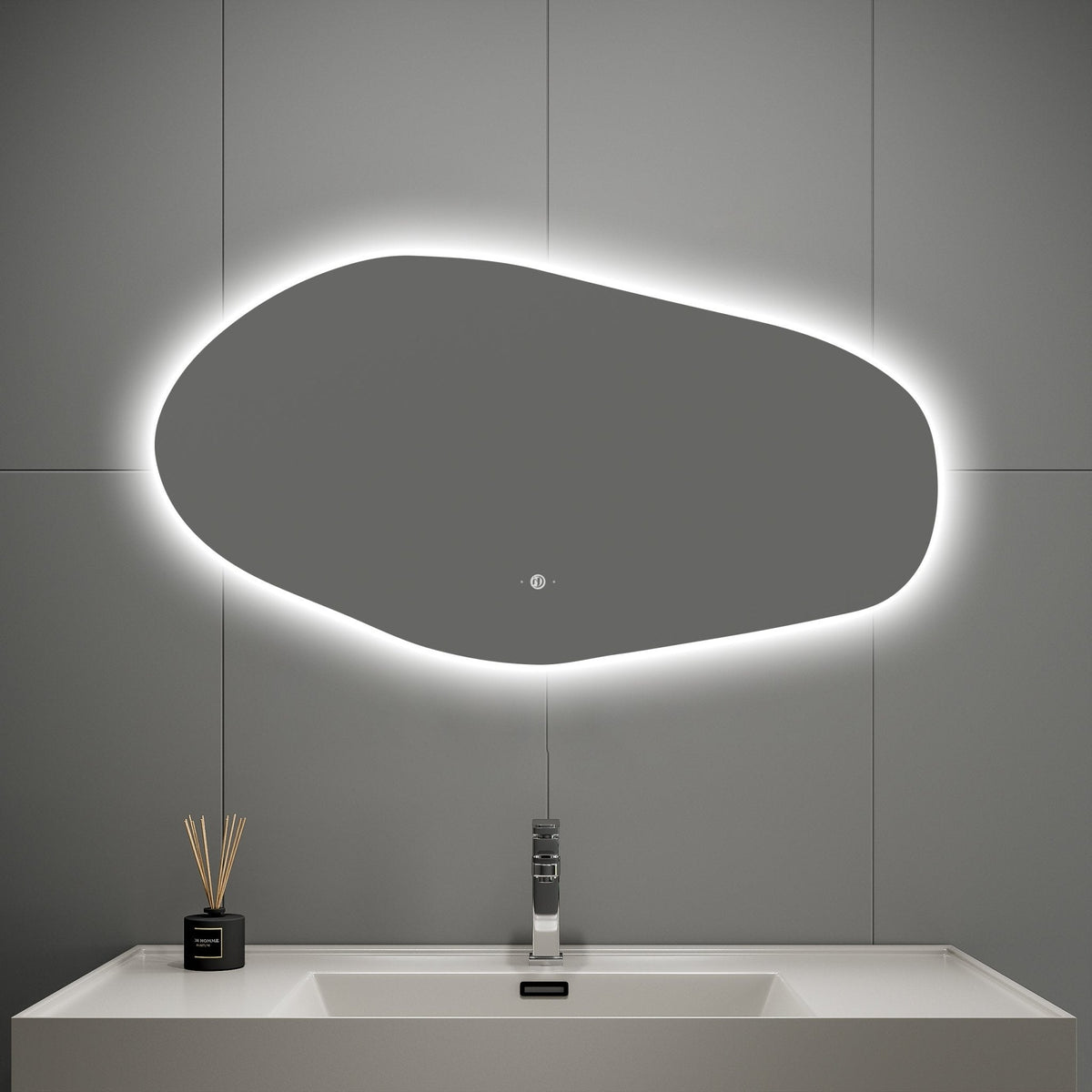 42" Glide Backlit LED Bathroom Mirror, Tempered Glass, Copper-Free HD Silver Mirror, Anti-Fog