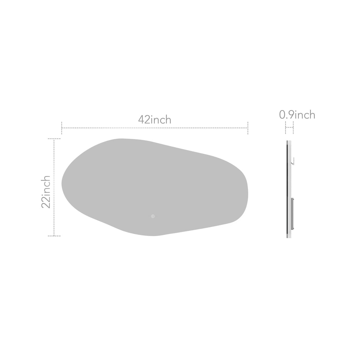 42" Glide Backlit LED Bathroom Mirror, Tempered Glass, Copper-Free HD Silver Mirror, Anti-Fog
