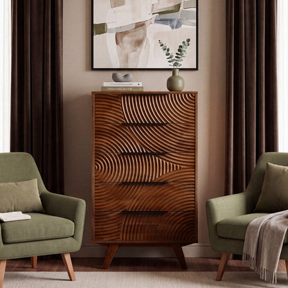 Harmony Solid Wood Dresser with 5 Drawers