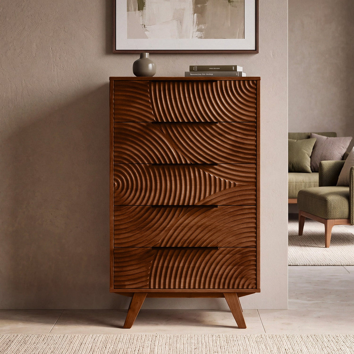 Harmony Solid Wood Dresser with 5 Drawers