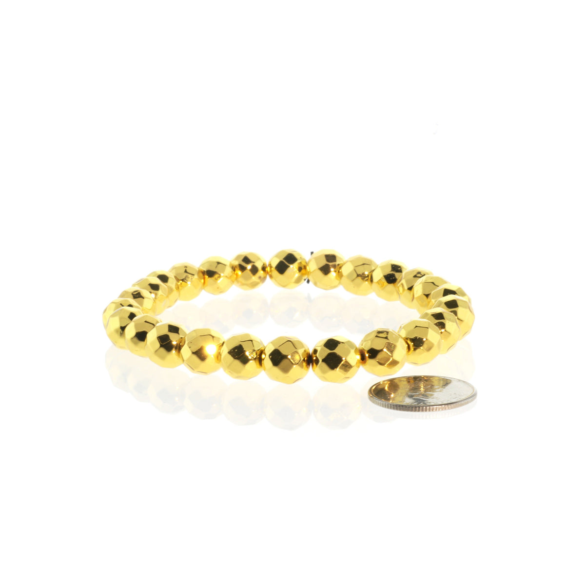 Hematite Electroplated Bead Bracelet (Enhanced)