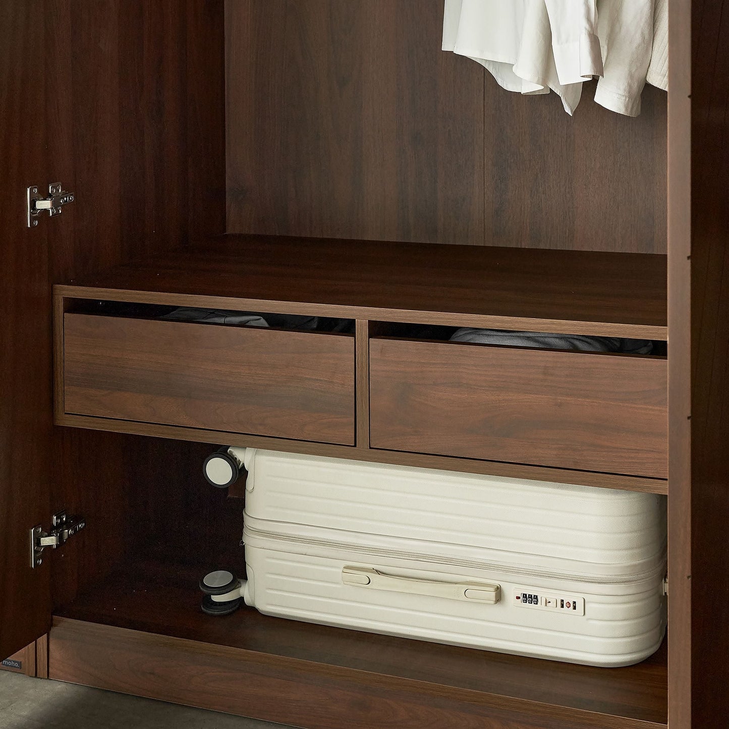Hobro 301 Four-Door Acacia Veneer Wood Wardrobe