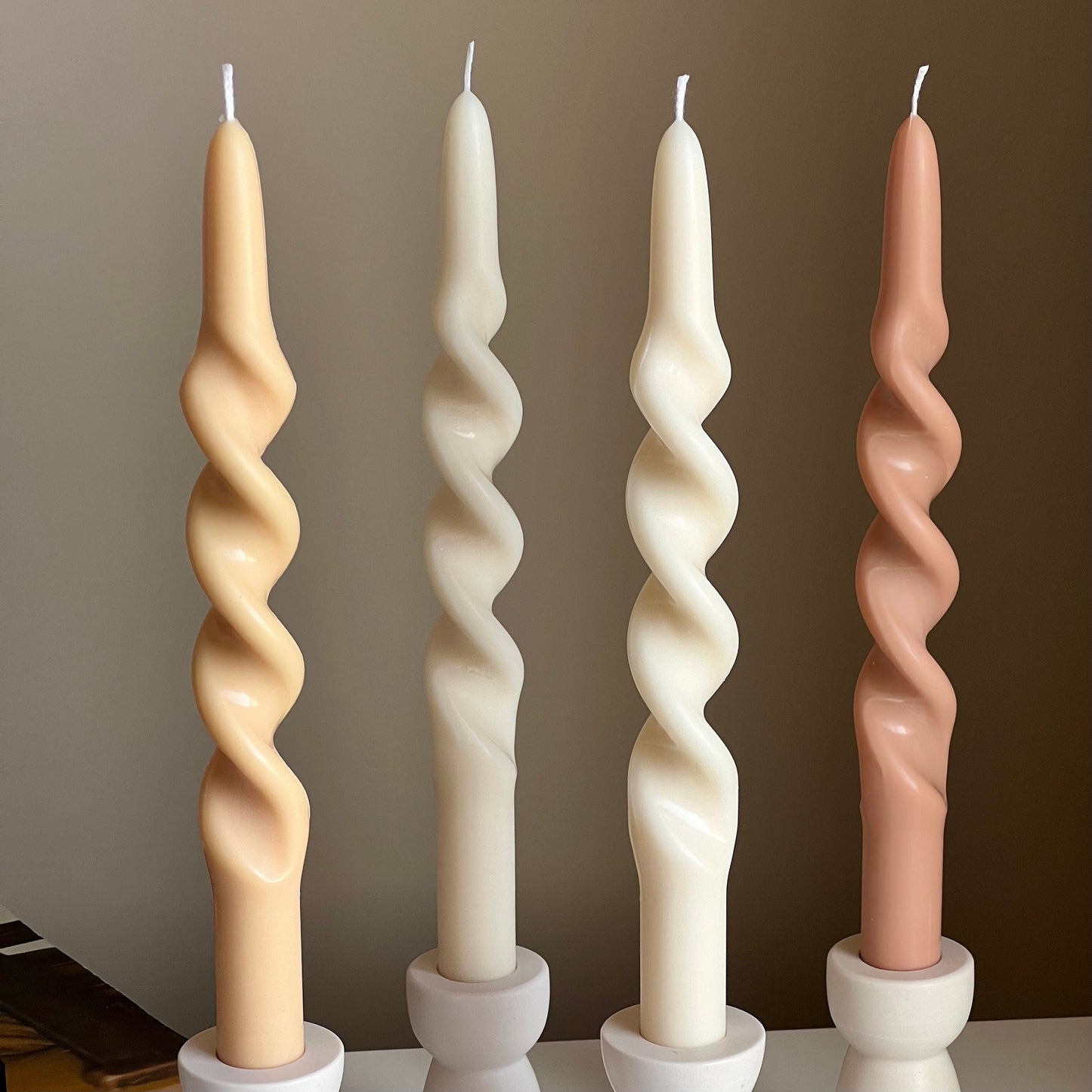 Twisted Taper Candle: Handmade Soy Wax Dinner Candle