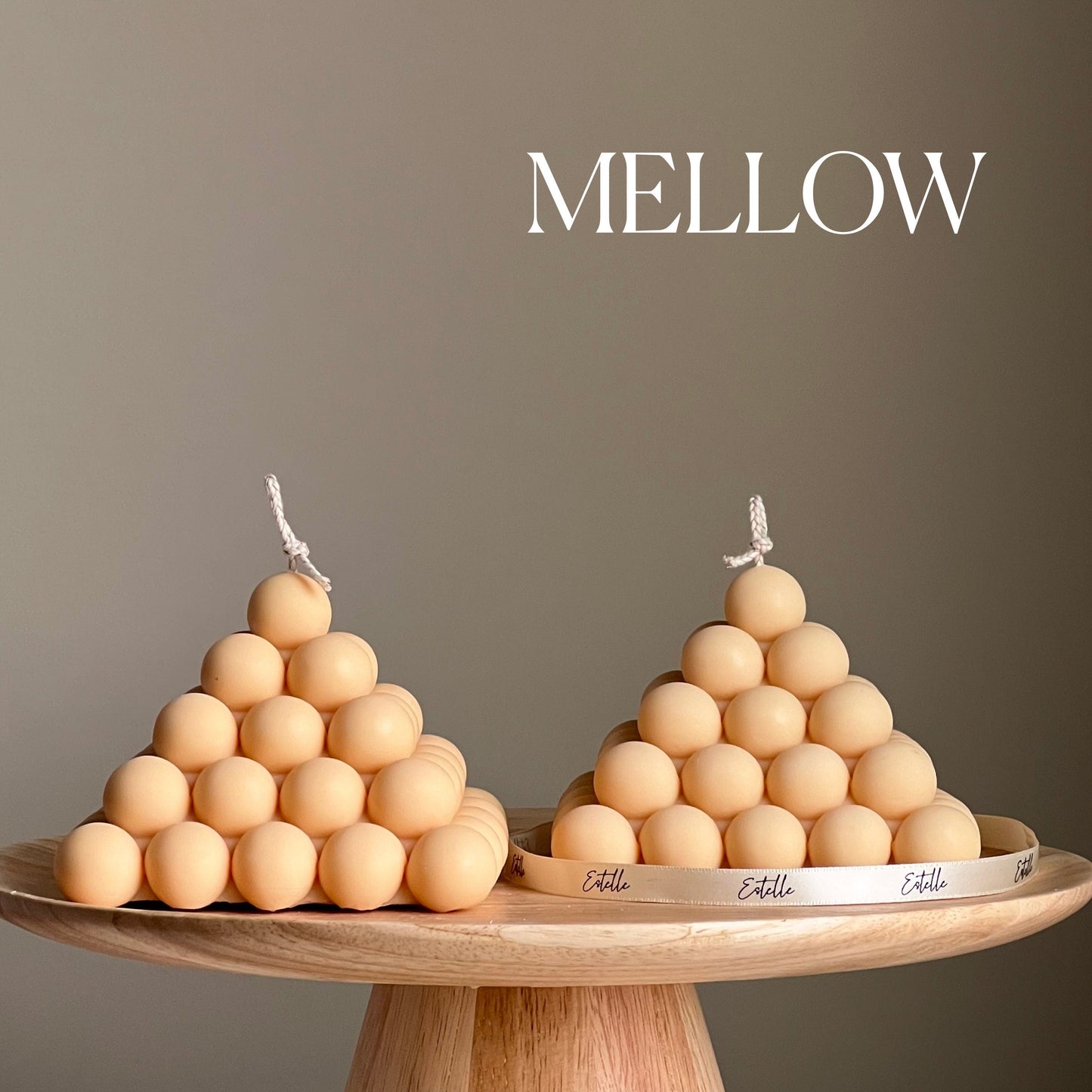 Large Bubble Pyramid Candle: Handmade Soy Vegan Home Decor