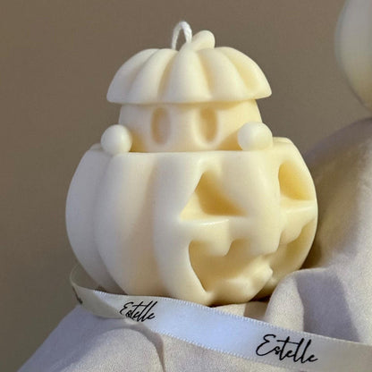 手作りハロウィン ゴーストとカボチャのキャンドル：ソイワックス製ホームデコ