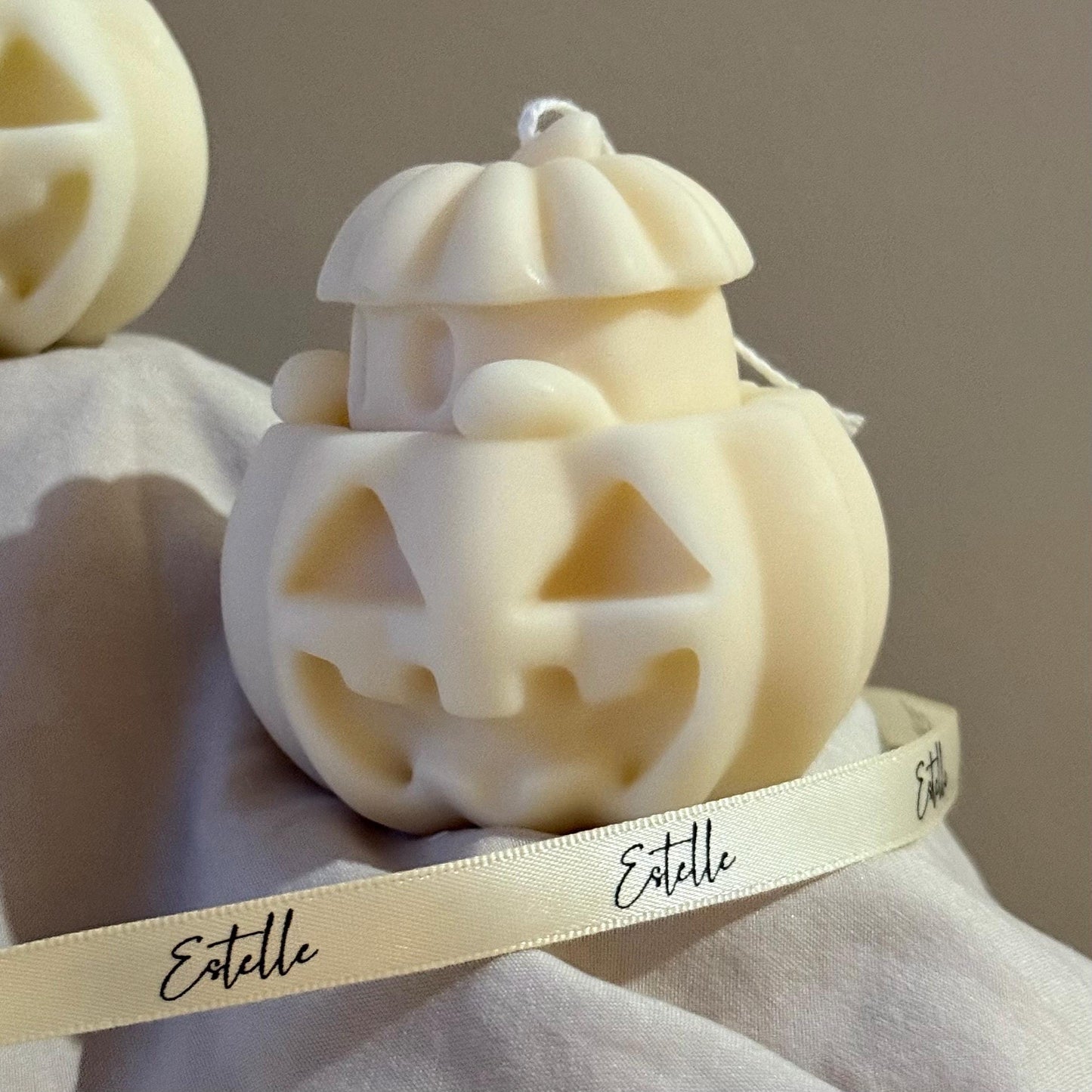 手作りハロウィン ゴーストとカボチャのキャンドル：ソイワックス製ホームデコ