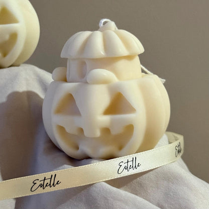 手作りハロウィン ゴーストとカボチャのキャンドル：ソイワックス製ホームデコ