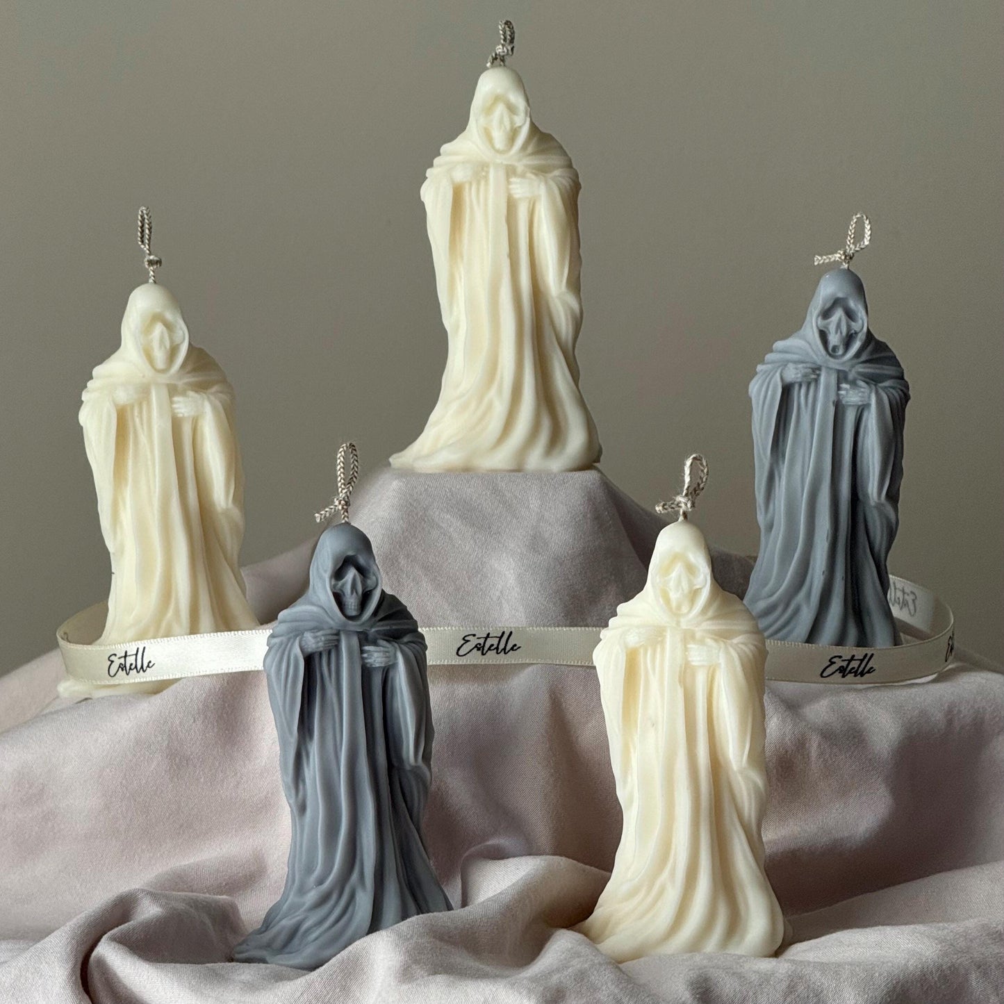 手作りおばけキャンドル：不気味なハロウィンデコレーション、ソイワックス