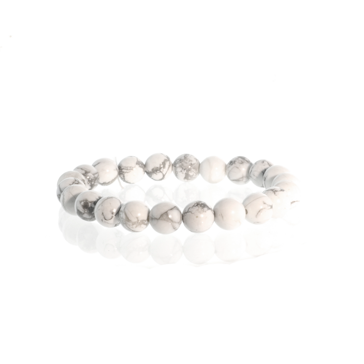 Howlite White Bead Bracelet