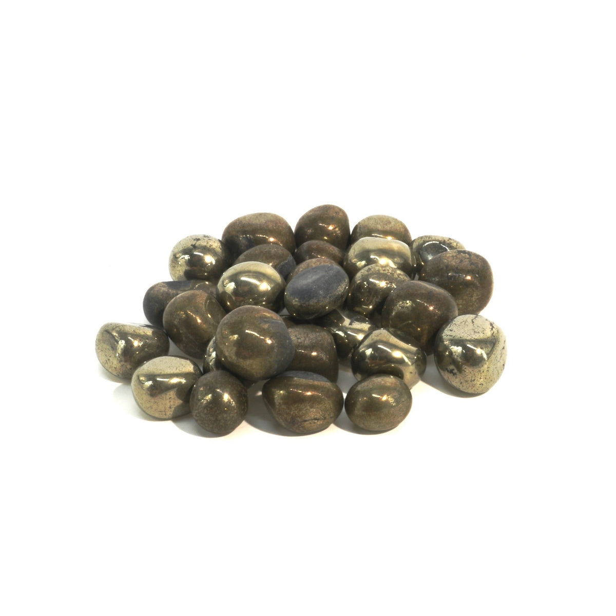 Pyrite Iron Matrix Tumbled Stones - India