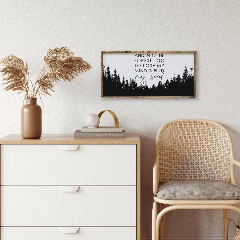 Into The Forest I Go Wood Sign - AURABAGS SHOP
