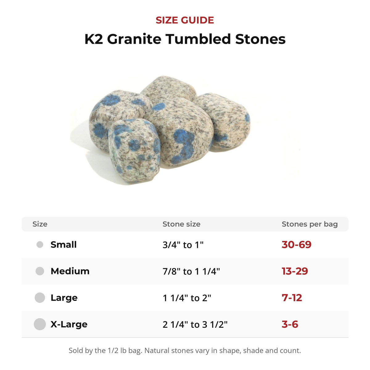 K2 Granite Tumbled Stones