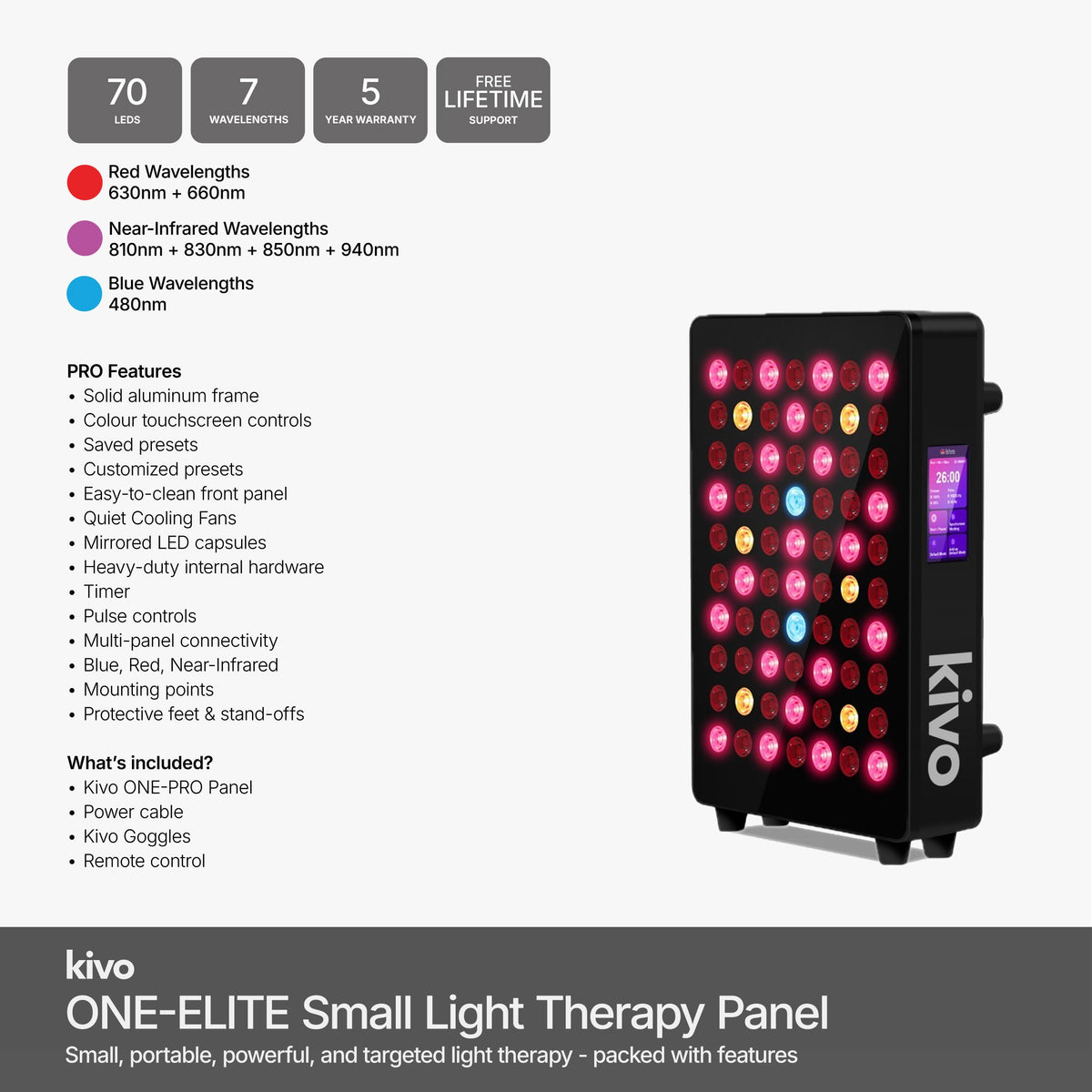 Kivo Pro 300 - Small Red Light Therapy Panel