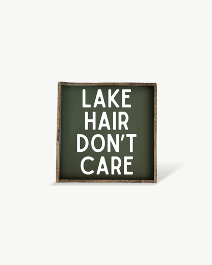 'Lake Hair Don’t Care' Wood Sign – Cottage Wall Art - AURABAGS SHOP