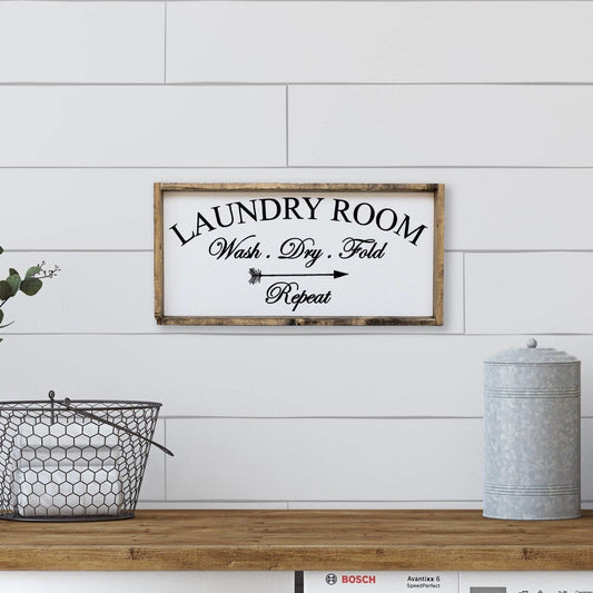 Laundry Room Wood Sign - AURABAGS SHOP