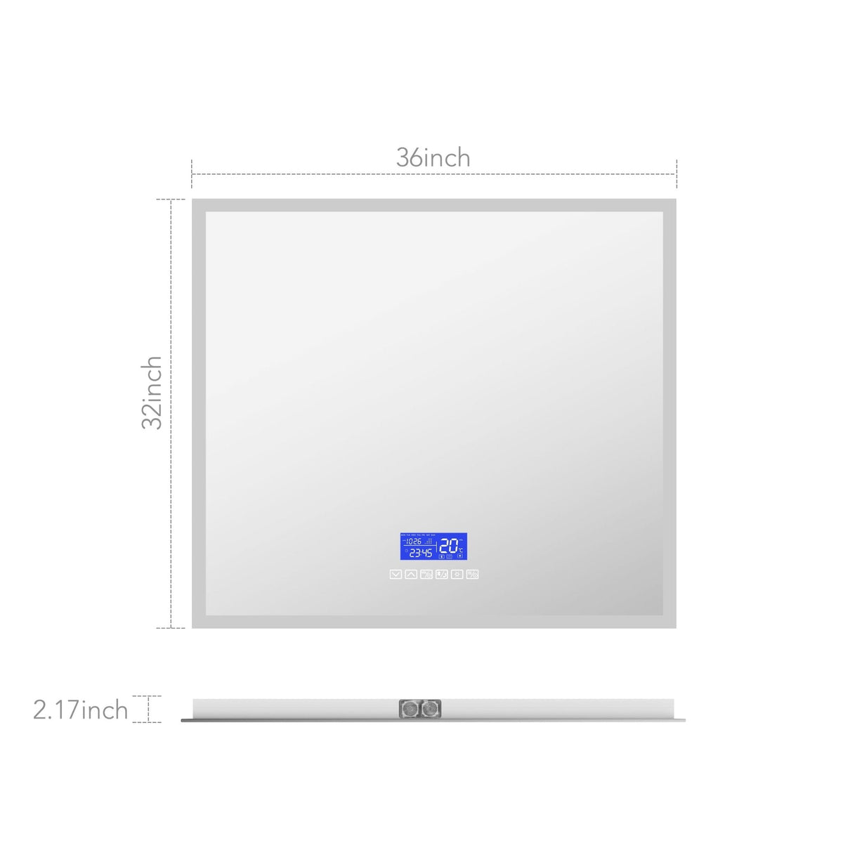 LED Bluetooth Bathroom Mirror with Speaker, Anti-Fog, Dimmable – 24" / 30" / 36" / 42" / 60" x 32"