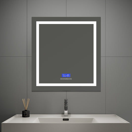 24"–42" LED Bathroom Mirror with Bluetooth Speaker, Touch Sensor, Anti-Fog, 3-Color Light