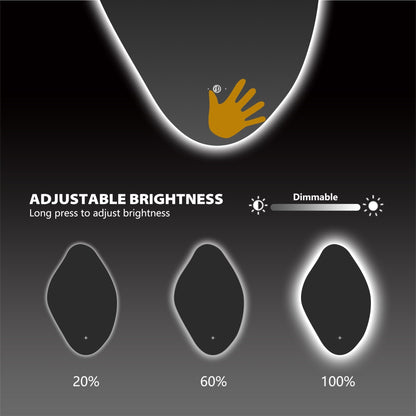 Loop Backlit LED Bathroom Mirror, Wave Sensor, Anti-Fog – 24"x38" / 26"x40"