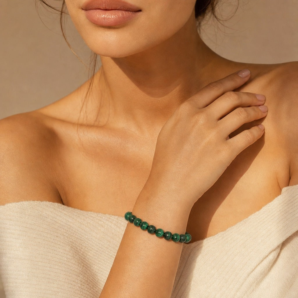 Malachite Bead Bracelet