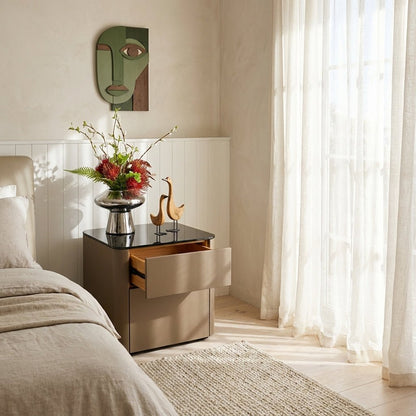 Malaga Two-Drawer Bedside Table