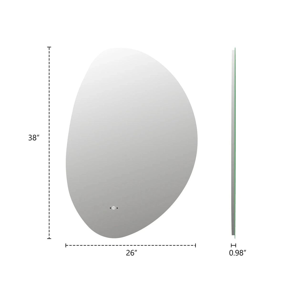 Minimalist LED Bathroom Mirror, Anti-Fog, Touchless Control – 24"x36" / 26"x38"