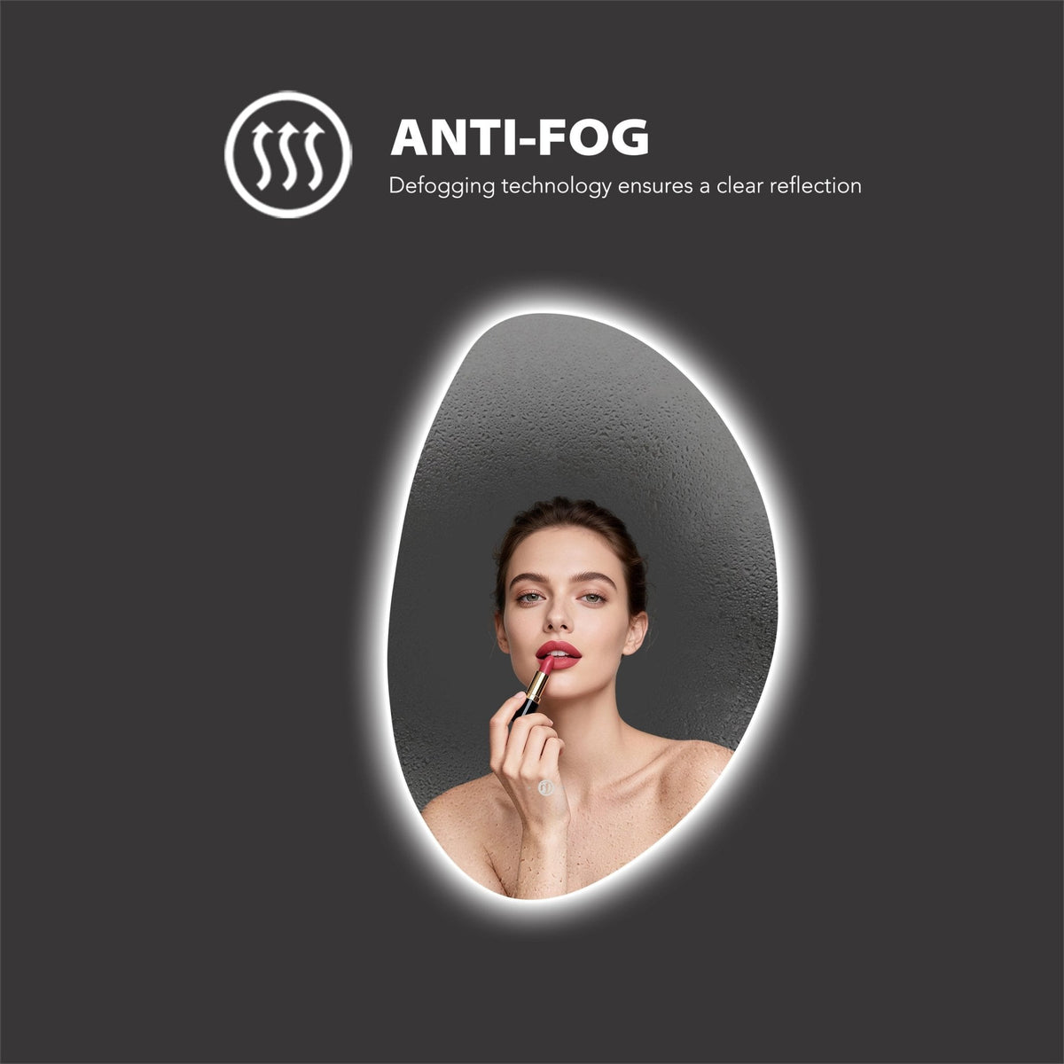 Minimalist LED Bathroom Mirror, Anti-Fog, Touchless Control – 24"x36" / 26"x38"