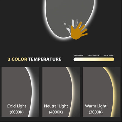 Minimalist LED Bathroom Mirror, Anti-Fog, Touchless Control – 24"x36" / 26"x38"