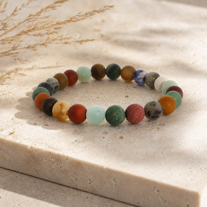 Mix Stones Matte Round Bracelet - 8mm