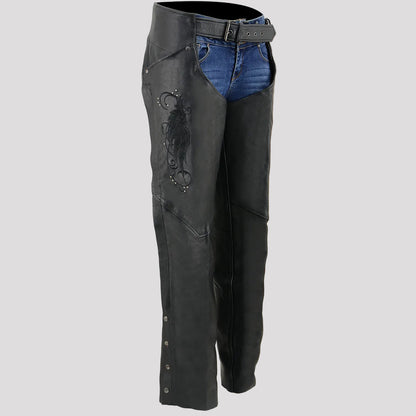 BOL/Open Road Women's Suede Wing Design Leather Chaps